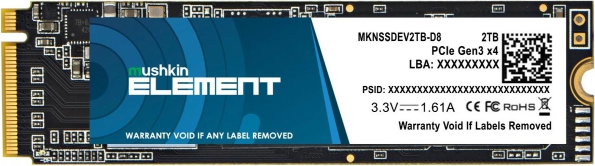 SSD Mushkin Element 2TB NVMe PCIe3.0 x4