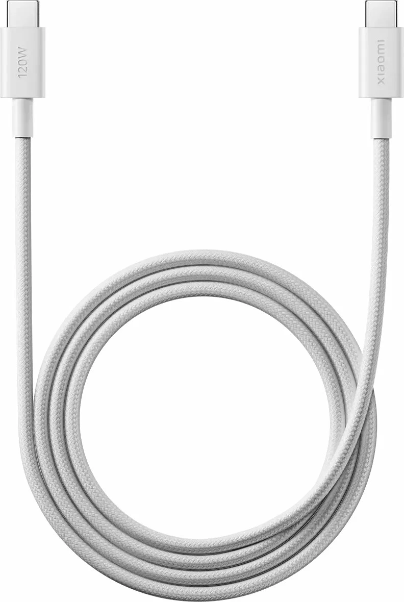 Kabllo USB-C në USB-C Xiaomi 6A Braided 1m 240W 6A, e bardhë