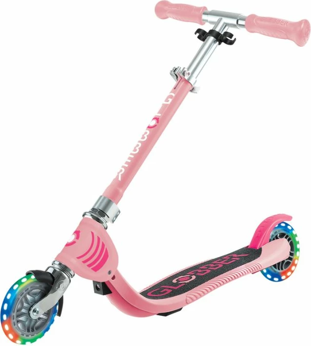 Trotinetë për fëmijë Globber FLOW Foldable Junior Lights, rozë