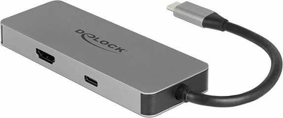 Docking station DeLOCK 87743, USB-C 3.2 Gen 1, HDMI, USB PD 87W, lexues SD/microSD, gri