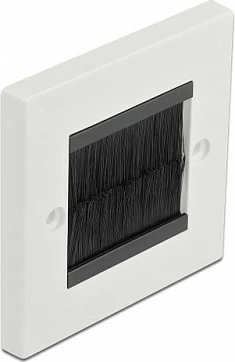 Kapak menaxhimi kabllosh DeLOCK 86 x 86 mm me furça, mat, i bardhë