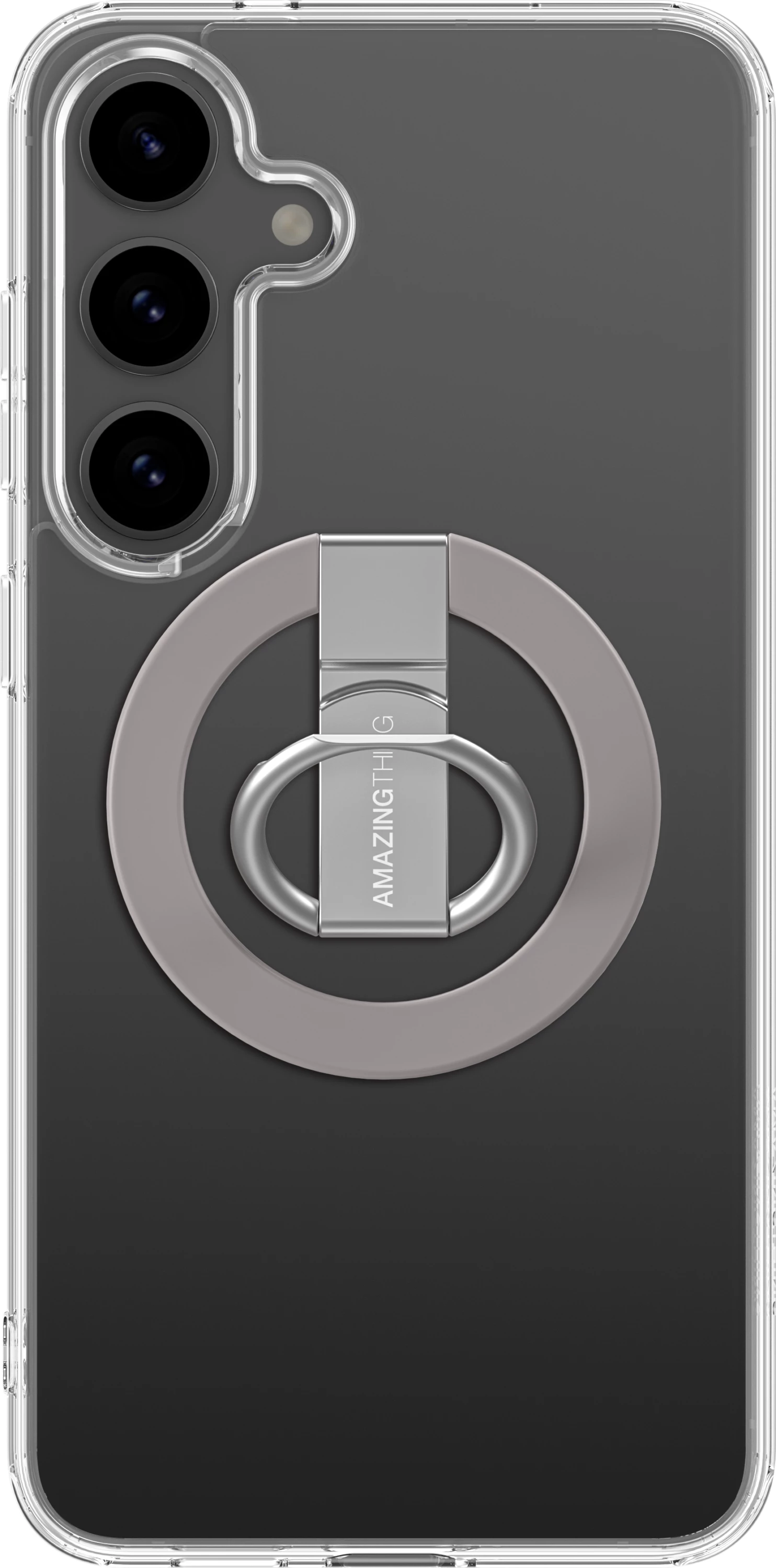 Mbështjellës AmazingThing Minimal Mag Case për Samsung Galaxy S25, me unazë magnetike, Transparent