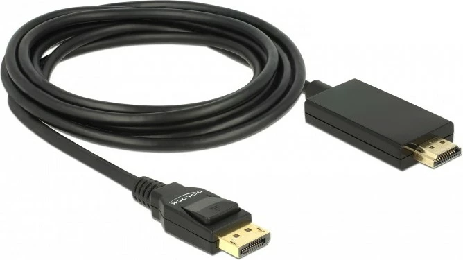 Kabëll DisplayPort në HDMI DeLOCK 85318, 3m, i zi