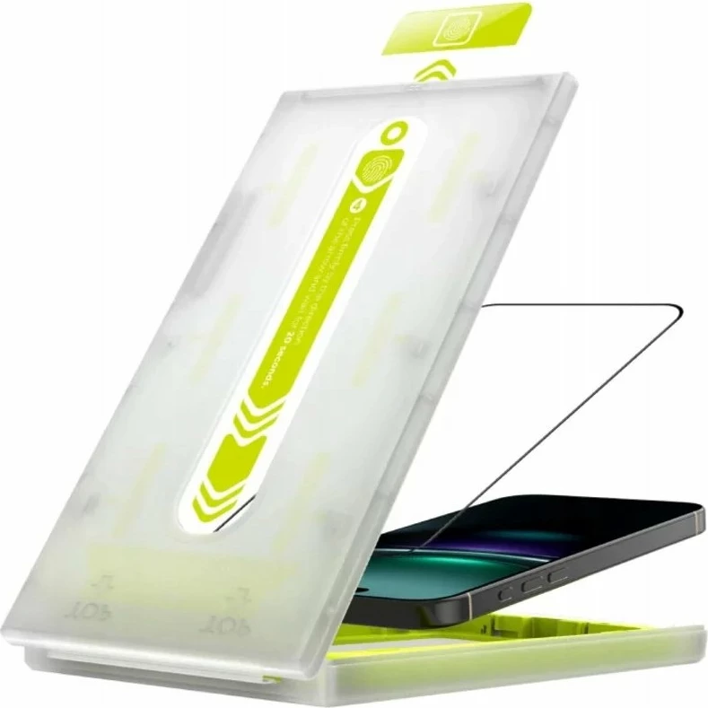 Xham mbrojtës ekrani Mobile Origin Screen Guard për iPhone Air, full coverage, 9H, me aplikator, me kornizë të zezë, 2 copë