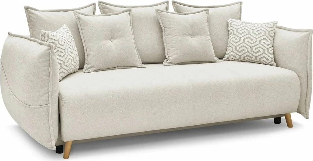 Divan-krevat treshe, ngjyrë krem, Puffy, Atelier del Sofa