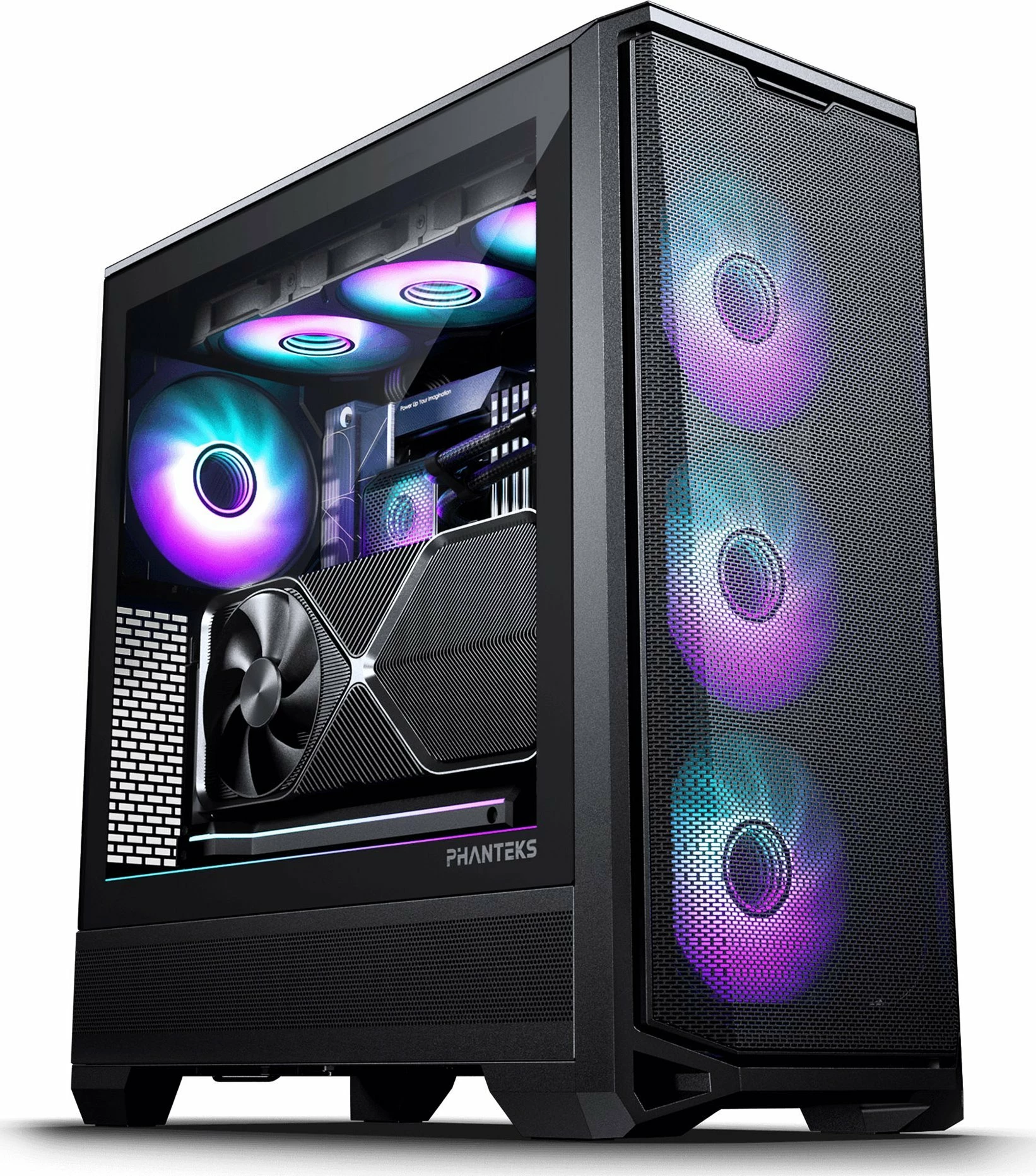 Kasë Phanteks Eclipse G400A ARGB (PH-EC400GA_DBK01), Midi Tower ATX/e-ATX, xham i temperuar, 4x140mm ARGB, USB-C, e zezë