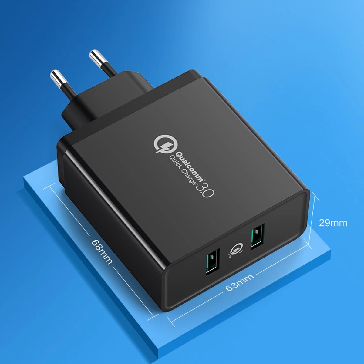 Karikues muri Ugreen CD161, 2x USB-A, 36W, QC3.0, i zi