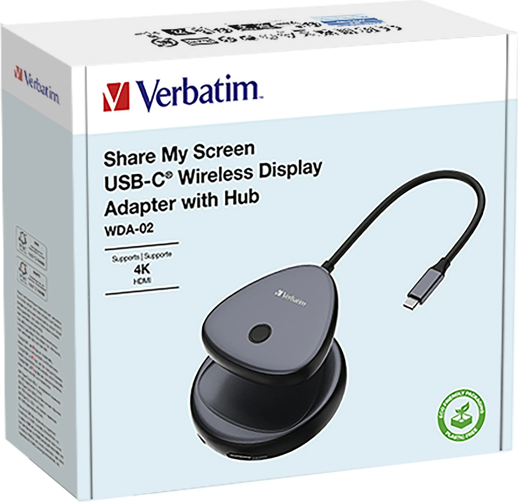 Adapter wireless display Verbatim Share My Screen WDA-02, USB-C, 4K 30Hz, me hub USB, i zi
