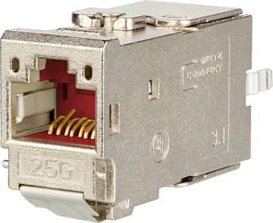 Jack rrjeti METZ CONNECT MC 25G-net, RJ45, modul 25G, metalik
