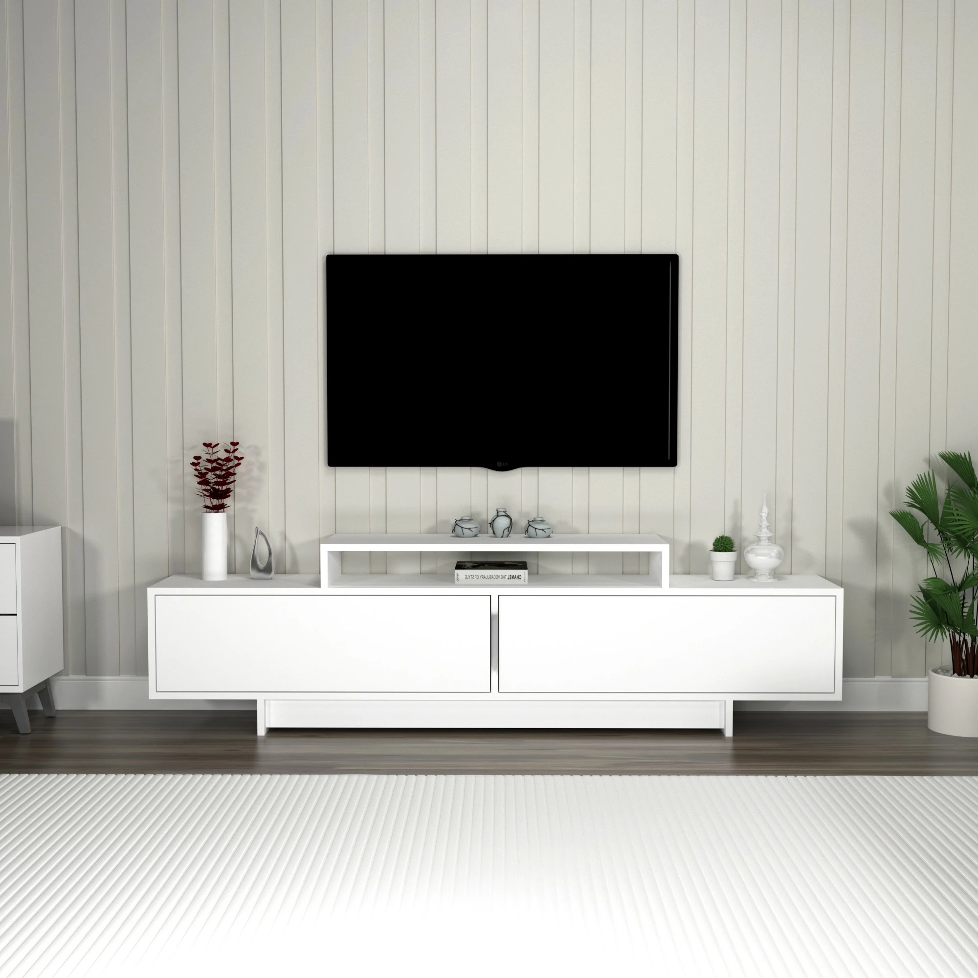 Komodë TV Hanah Home, Grasyas, e bardhë