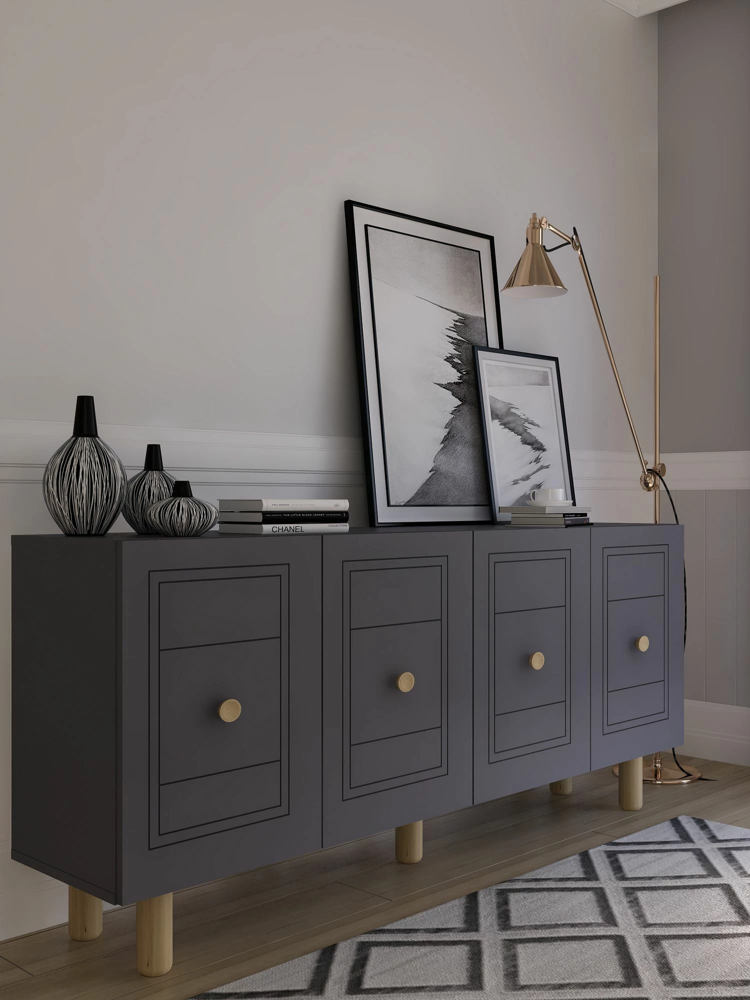 Konsolë Skye Decor, Dario Bohem, antracit