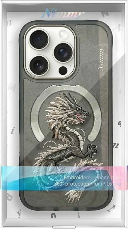 Kapak MagSafe Nimmy Dragon për iPhone 16 Pro, gri