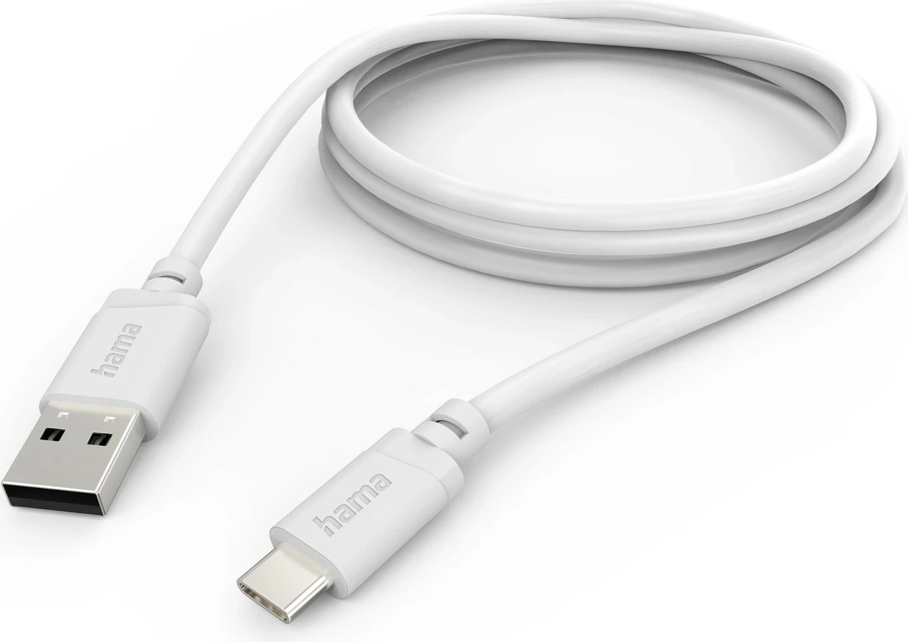 Kabllo karikimi Hama USB-A në USB-C, 2 m, e bardhë