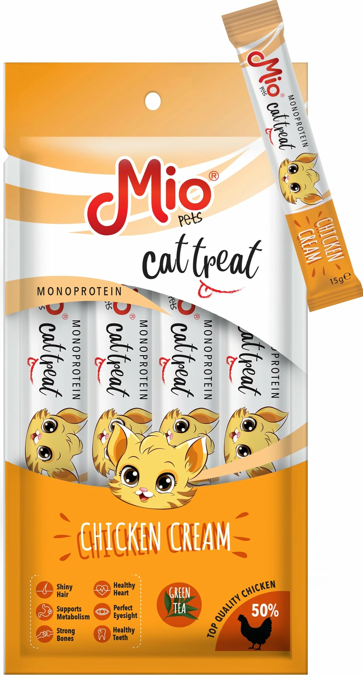 Mio Krema Shpërblëse për Mace – Pule 15 g x 4.