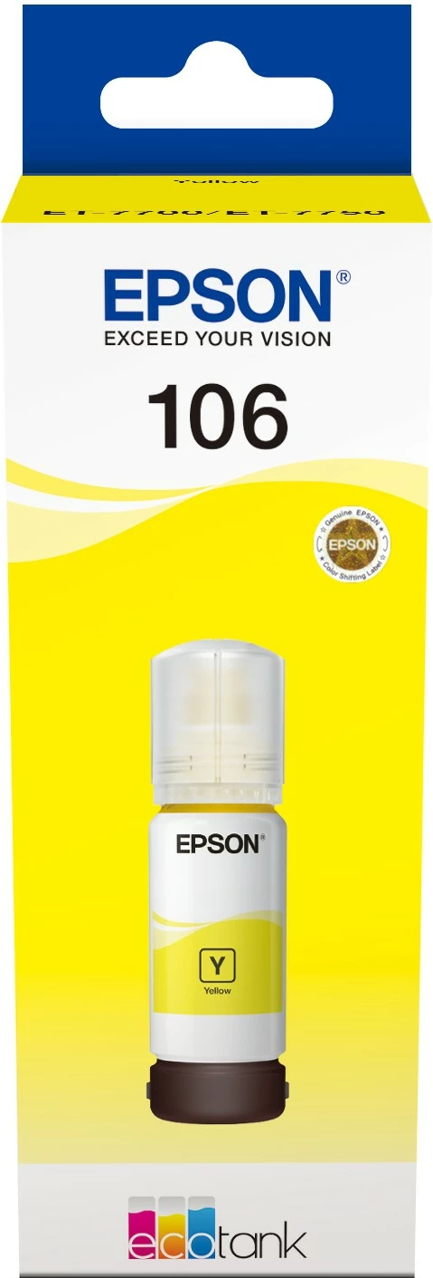 Shishe bojë Epson 106 EcoTank, Verdhë, 70 ml