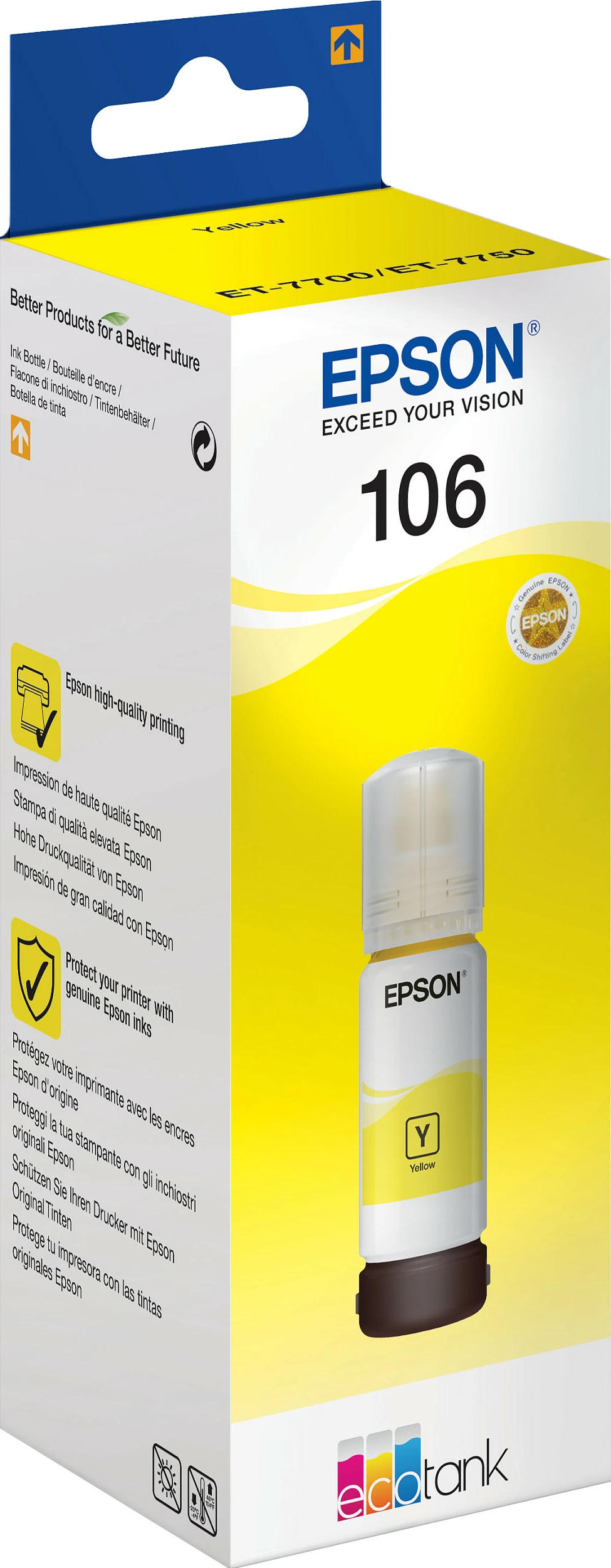 Shishe bojë Epson 106 EcoTank, Verdhë, 70 ml
