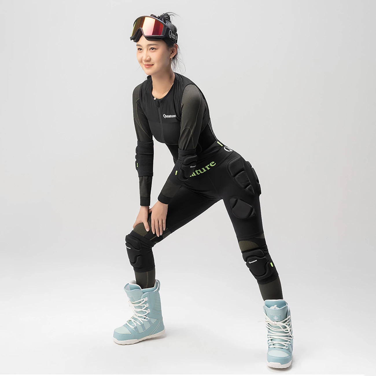 Shorcë mbrojtëse ijeve sporti, Qunature, Ski Advanced, XL, panele EVA, e zezë