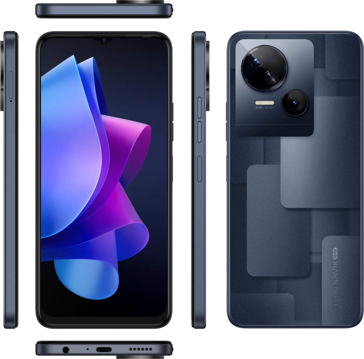 Celular TECNO Spark 10 5G 4GB/64GB 6.56\" 90Hz, Meta Black