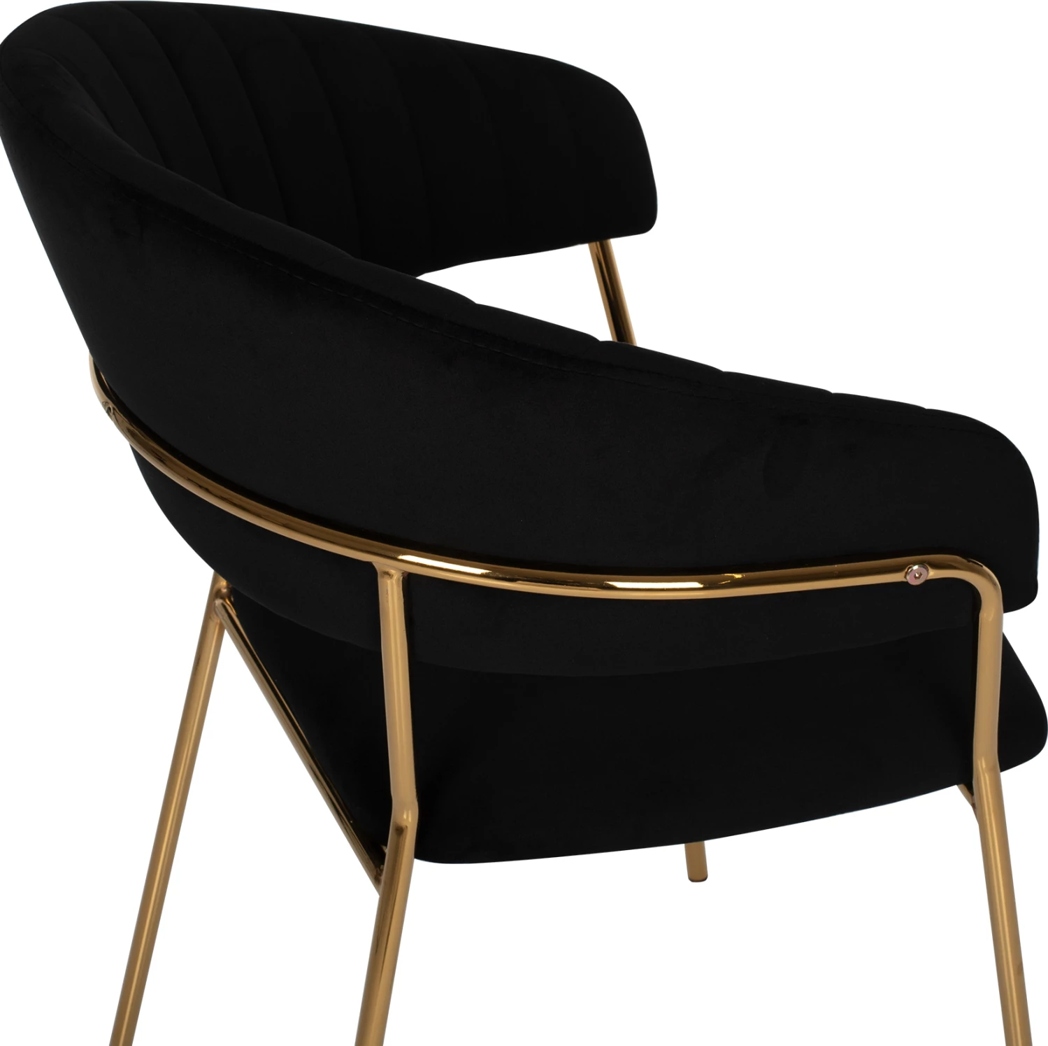Karrige THEODORE FH8520.04 kadife e zezë dhe kornizë e artë 55Χ50Χ82Hcm., set prej 2 copë