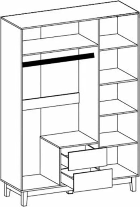 Dollap Awell 3 dyer ngjyrë sonoma-bardhë 153.5x54.5x216cm