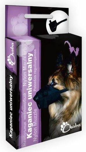 Muzellë universale e rregullueshme për qen Chaba No.4, perimetër 22-30 cm, e zezë