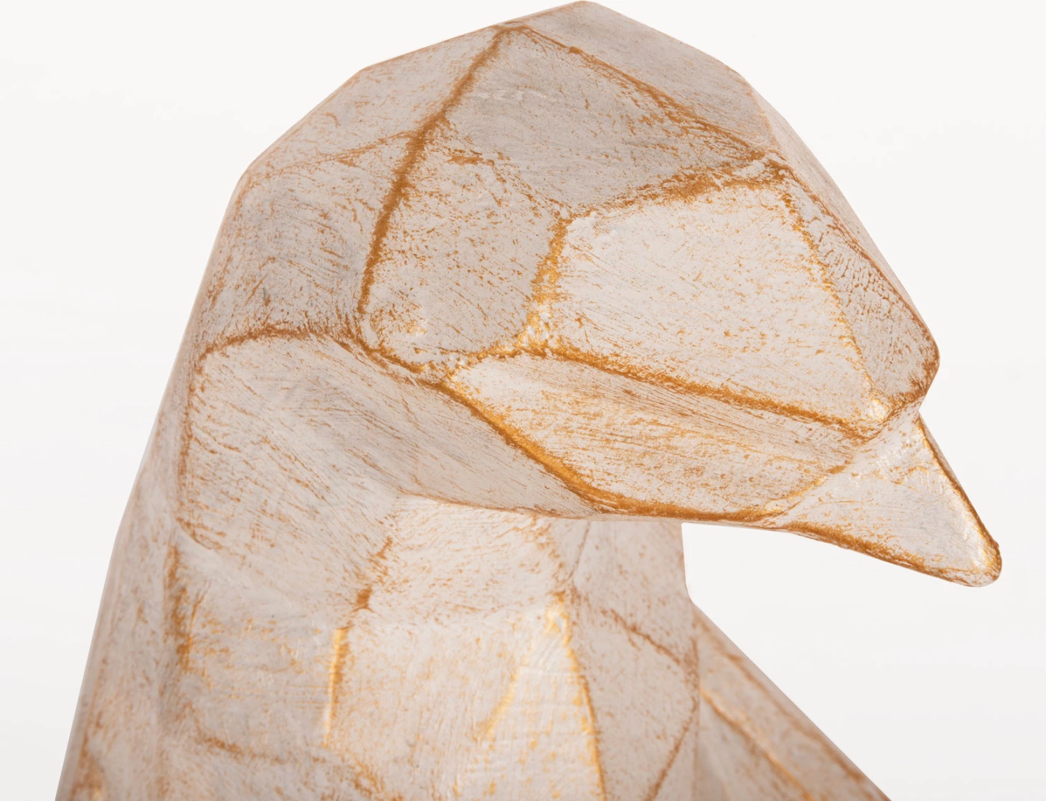 Dekor për dysheme, Pinguin, FH7916, ngjyrë patina e bardhë me detaje të arta, 45x45x100H cm