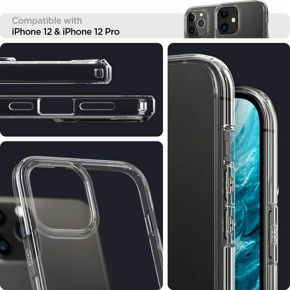 Mbështjellës Spigen Ultra Hybrid për iPhone 12 / iPhone 12 Pro, Transparent