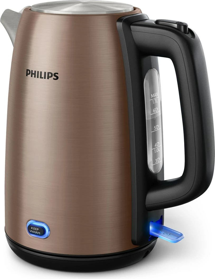 Çajnik elektrik Philips Viva Collection HD9355/92, 1.7 L, 2060 W, Bakër, Zi
