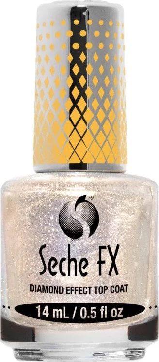 Top coat për thonj Seche FX Diamond Effect Top Coat Glossy Surface Coating Gold për femra, 14ml