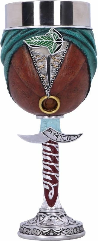 Mug koleksionues NEMESIS NOW Lord of the Rings Frodo, 19.5 cm, rezinë me insert çelik inox, jeshile/kafe