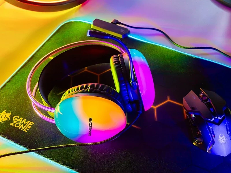 Kufje Tracer GameZone GZ X4, me mikrofon, me dritë RGB, me kabllo, multikolor