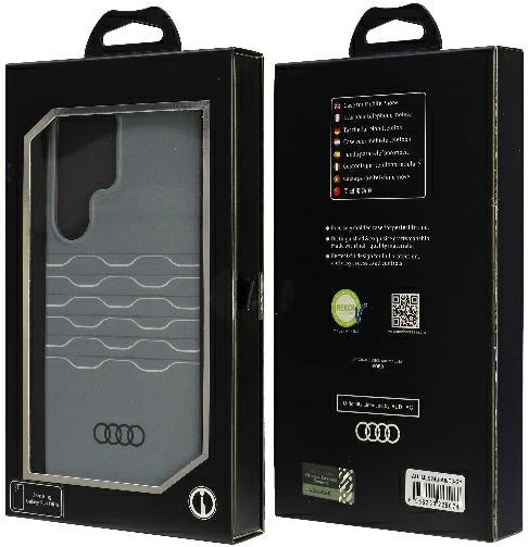 Mbështjellës Audi IML Geometric Pattern për Samsung Galaxy S24 Ultra, hardcase, gri