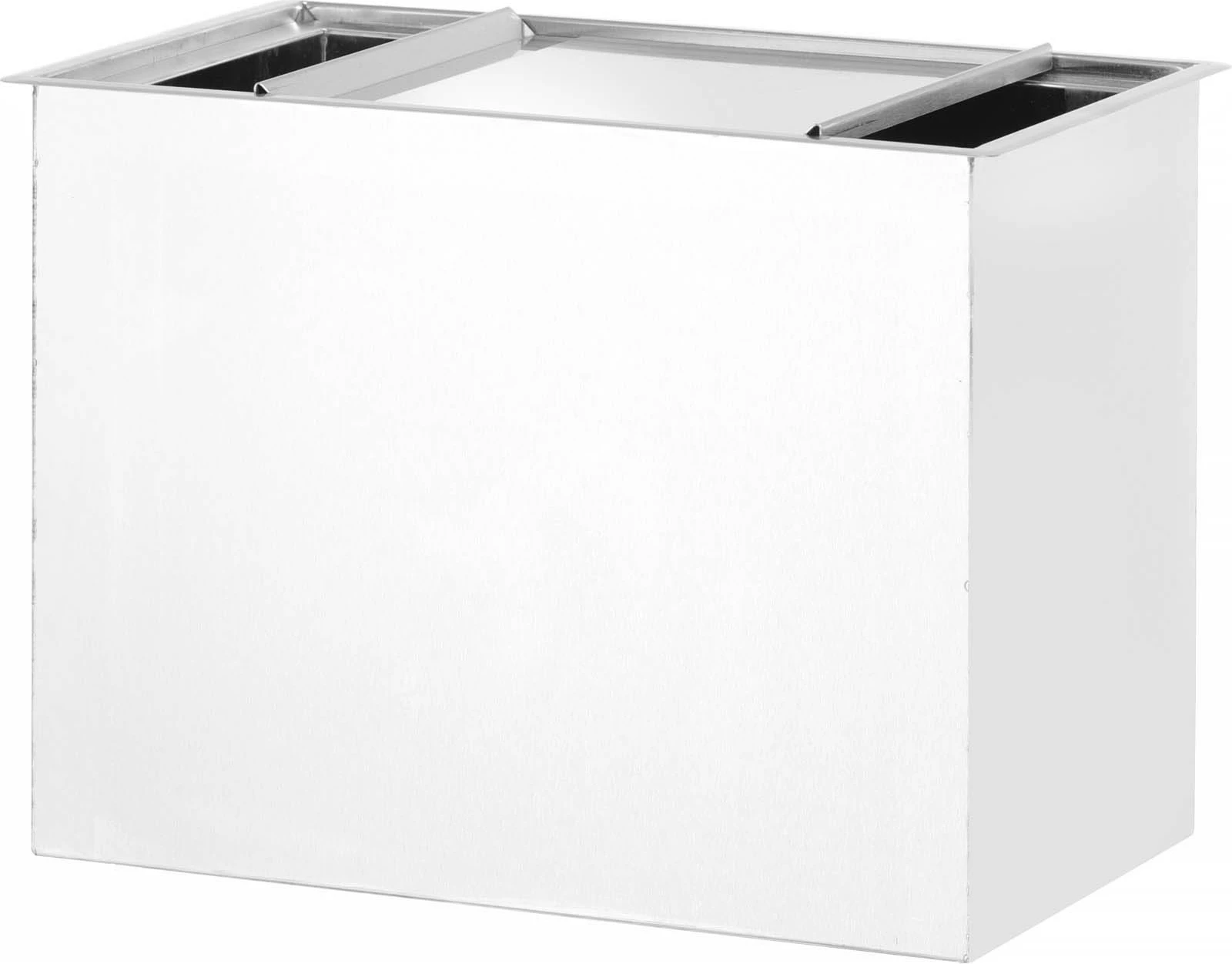 Kuti akulli për banak (drop-in), Barmatic, kapacitet 6 kg, çelik inox AISI 304, kapak rrëshqitës, argjend