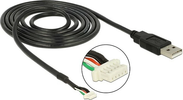 Kabllo USB DeLOCK USB 2.0 Type-A në 5-pin SMT, 1.5 m, e zezë