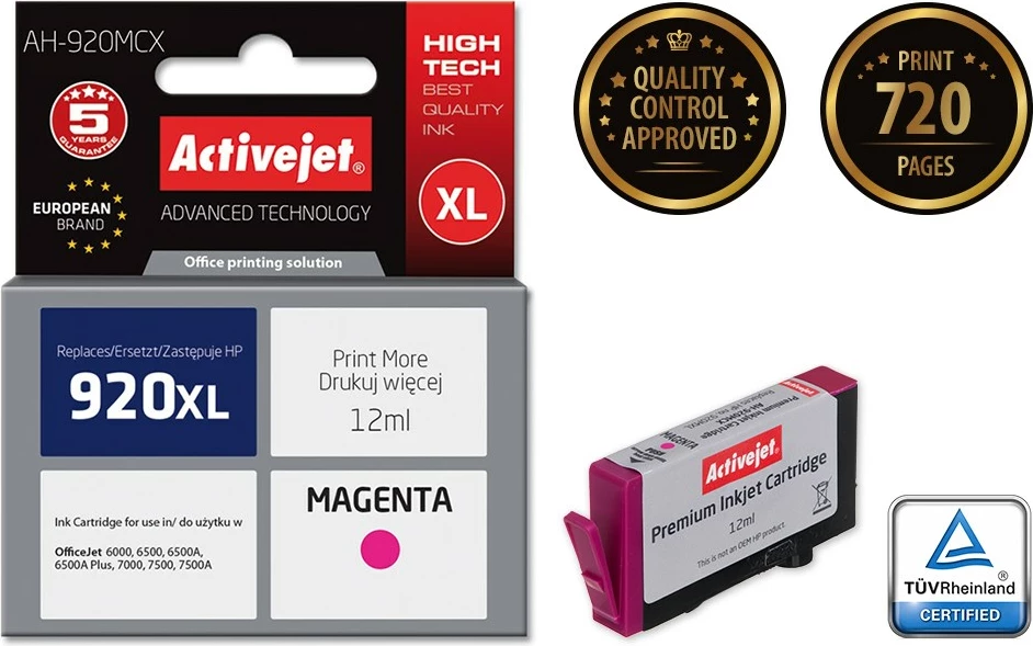 Ngjyrë zëvendësuese Activejet AH-920MCX për printer HP, 12ml, e vjollcë