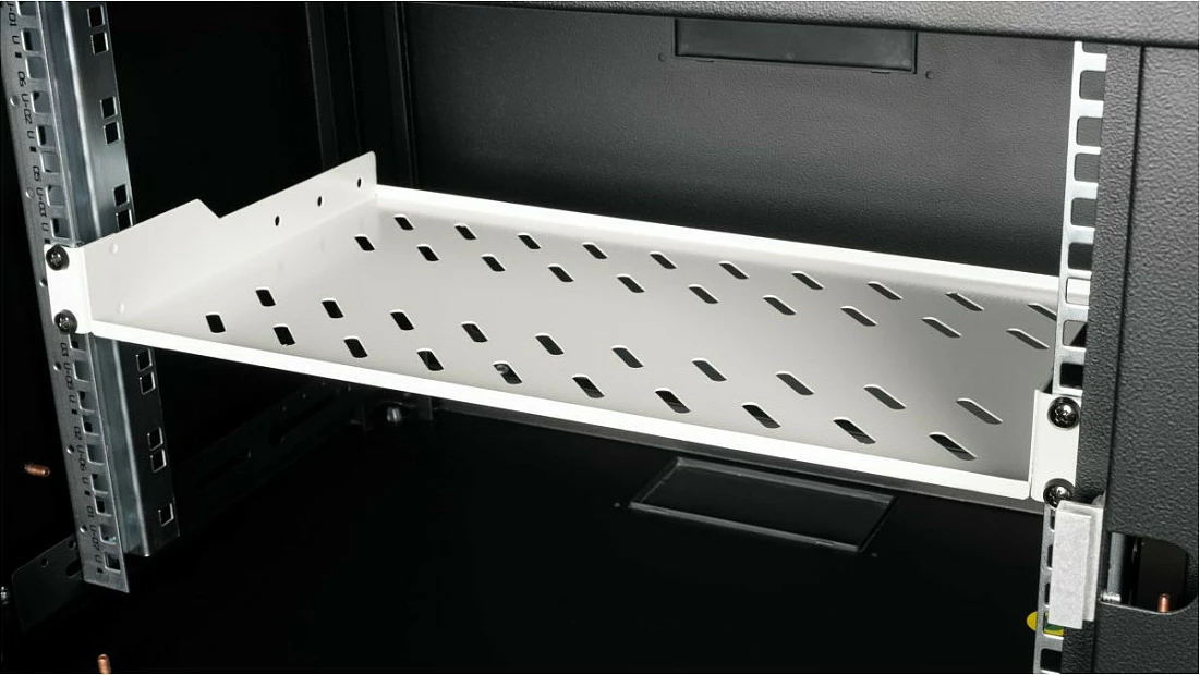 Raft fiks për rack 19" Equip, 1U, 400 mm, hirtë e çelët