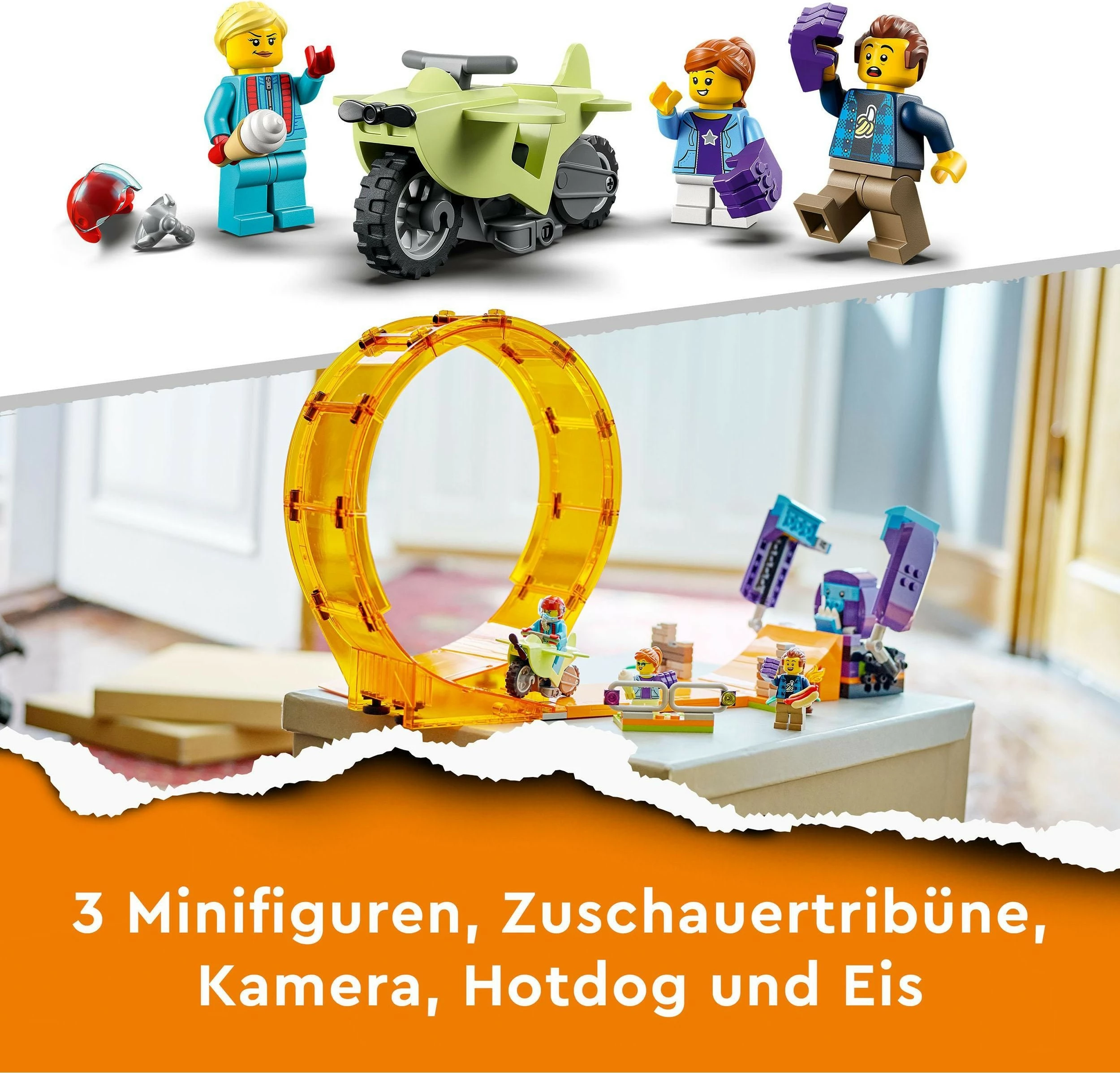 Set ndërtimi LEGO City Smashing Chimpanzee Stunt Loop, 226 pjesë, Multingjyrësh