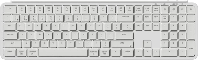 Tastierë pa tela Keychron B6 Pro, ultra e hollë, 2.4G, 109 taste, USB-C, e bardhë