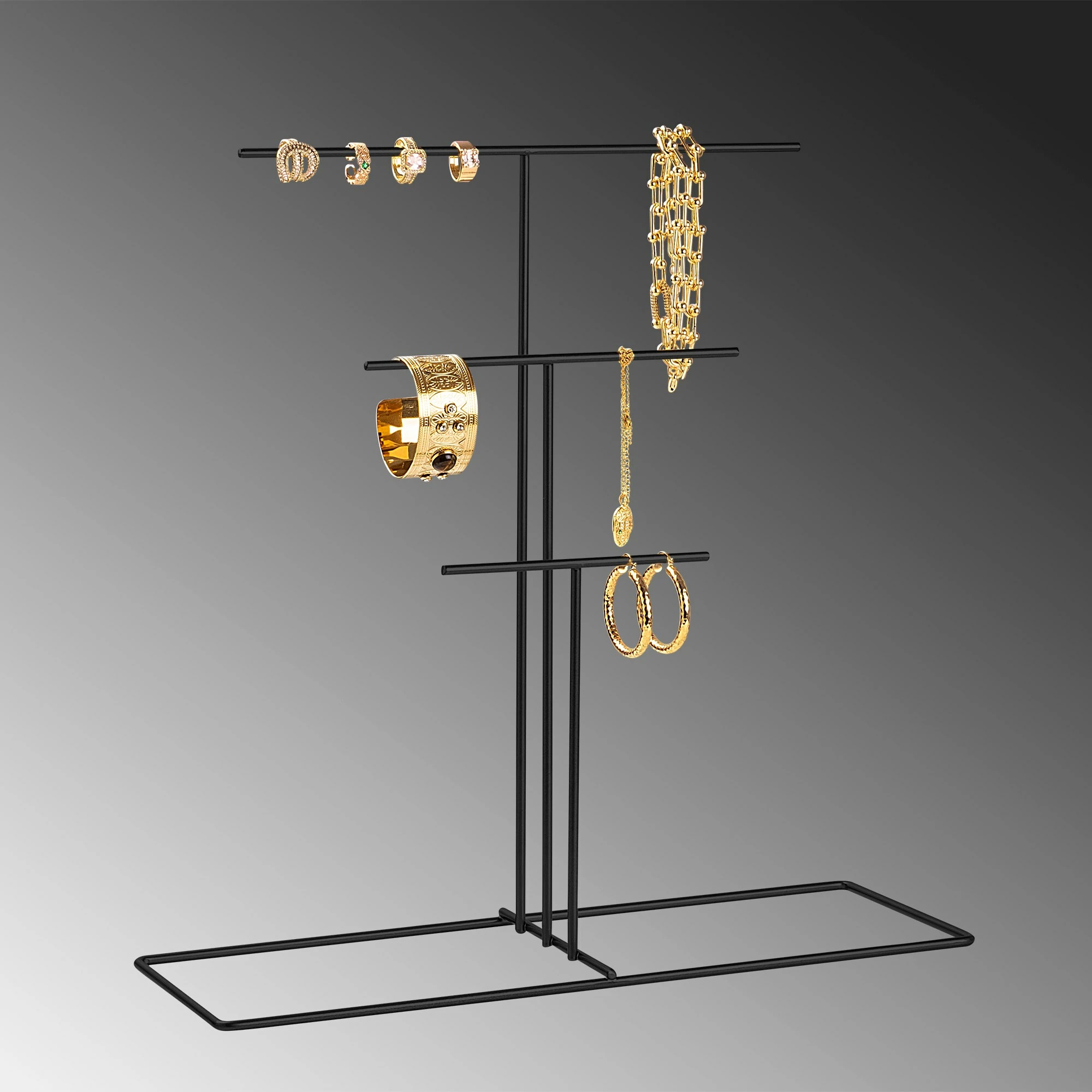 Organizues stoli për bizhuteri, dizajn Aberto, TK-006-B, ngjyrë e zezë