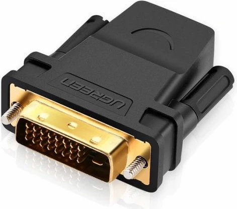 Adapter DVI-D 24+1 (M) në HDMI (F) UGREEN 20124, 1080p, zi, polybag