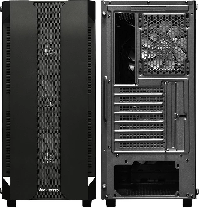 Kasë Chieftec Hunter GS-01B-OP, midi tower, xham i temperuar, RGB, e zezë