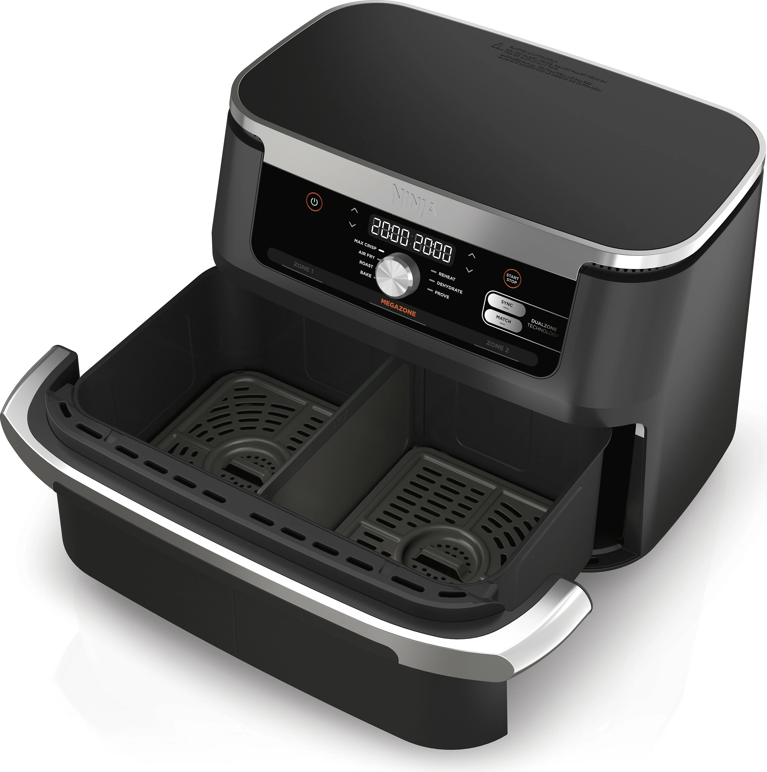 Fryer me ajër të nxehtë Ninja AF500EU, 10.4 L, 40-240 °C, 8 persona, Double, E zezë/Inox