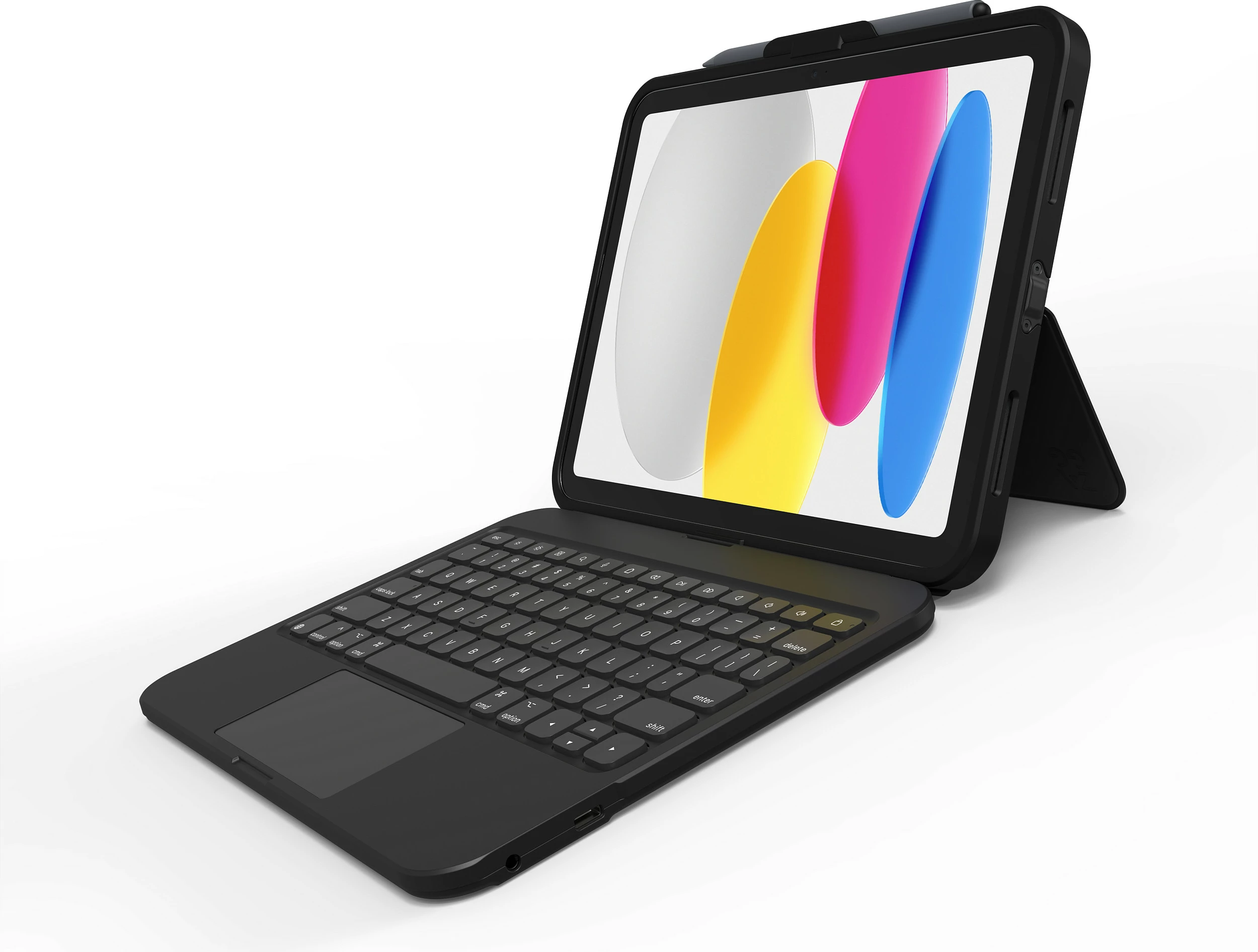 Tastierë me mbështjellës ZAGG Tough Keys për iPad 10.9" (10th Gen/A16), USB-C, QWERTZ DE, me touchpad, e zezë