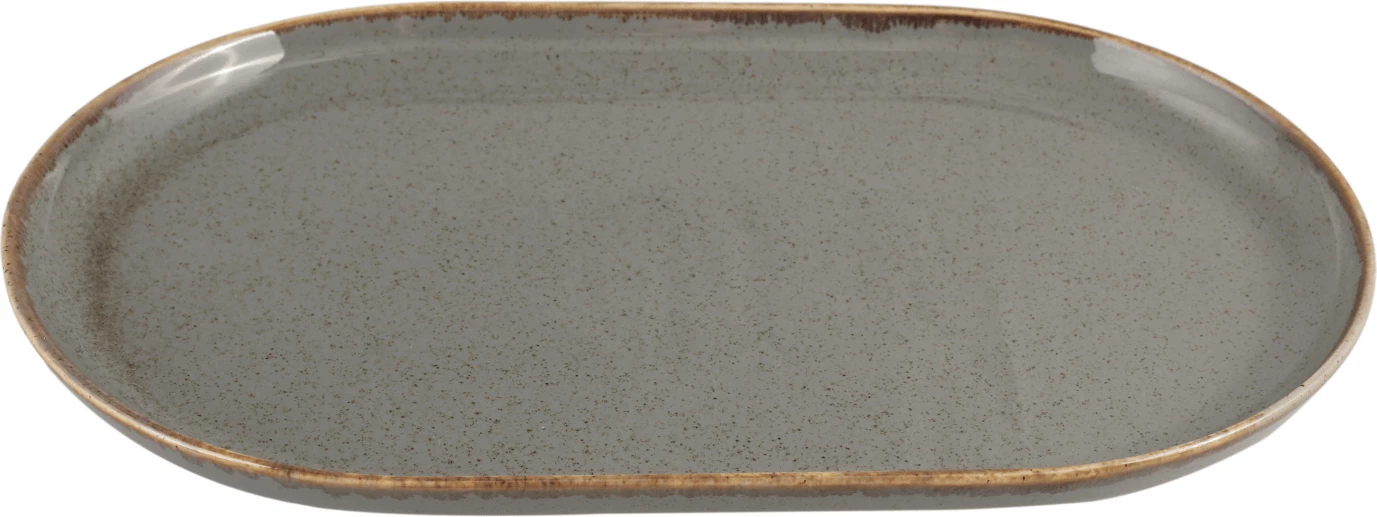Pjatë servirjeje ovale Porland Seasons Stone 320x200 mm, gri e errët, set 6 copë