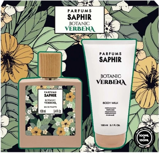 Set Eau de Toilette dhe body milk Saphir Botanic Verbena për femra, 100ml + 150ml