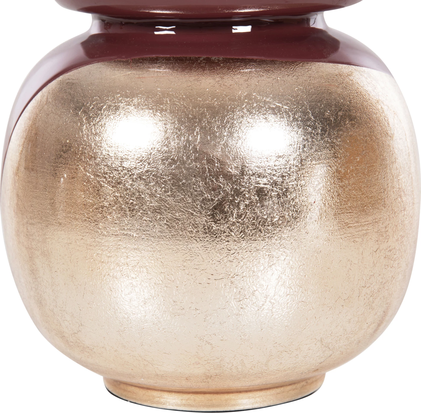 Vazo tavoline LINGON FH4233.06 metalike, ngjyrë qershie-ari perle, Φ21x37,5H cm