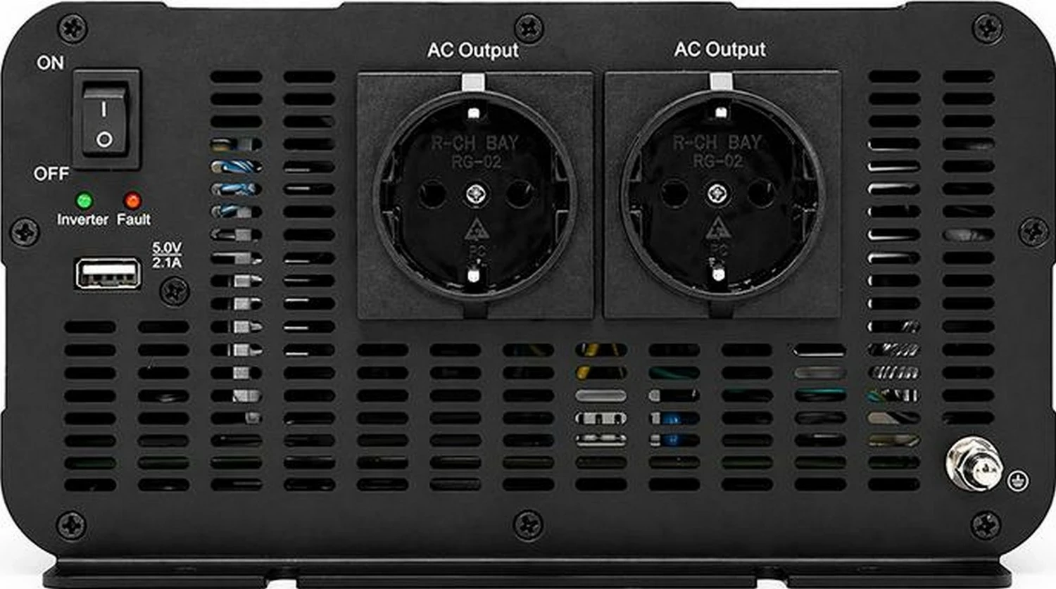 Inverter për makinë Qoltec MS Wave 12V në 230V, 3000/6000W, USB, hiri