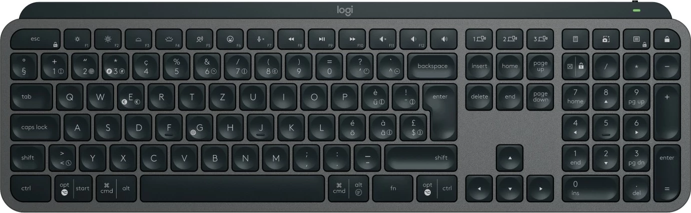Komplet maus dhe tastierë Logitech 920-010928, Wireless, RF Wireless + Bluetooth, QWERTZ, LED, Graphite