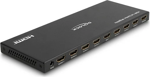HDMI Splitter DeLOCK 1x8, 4K 60Hz, me downscaler, i zi