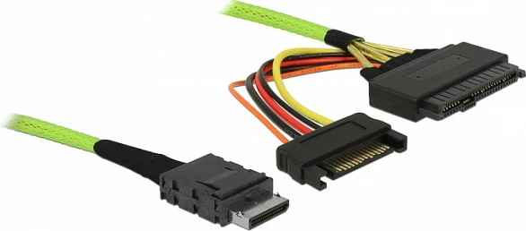 Kabllo OCuLink DeLOCK 85802, 0.5 m, SFF-8611 në U.2 SFF-8639, 32 Gbit/s, shumëngjyrësh